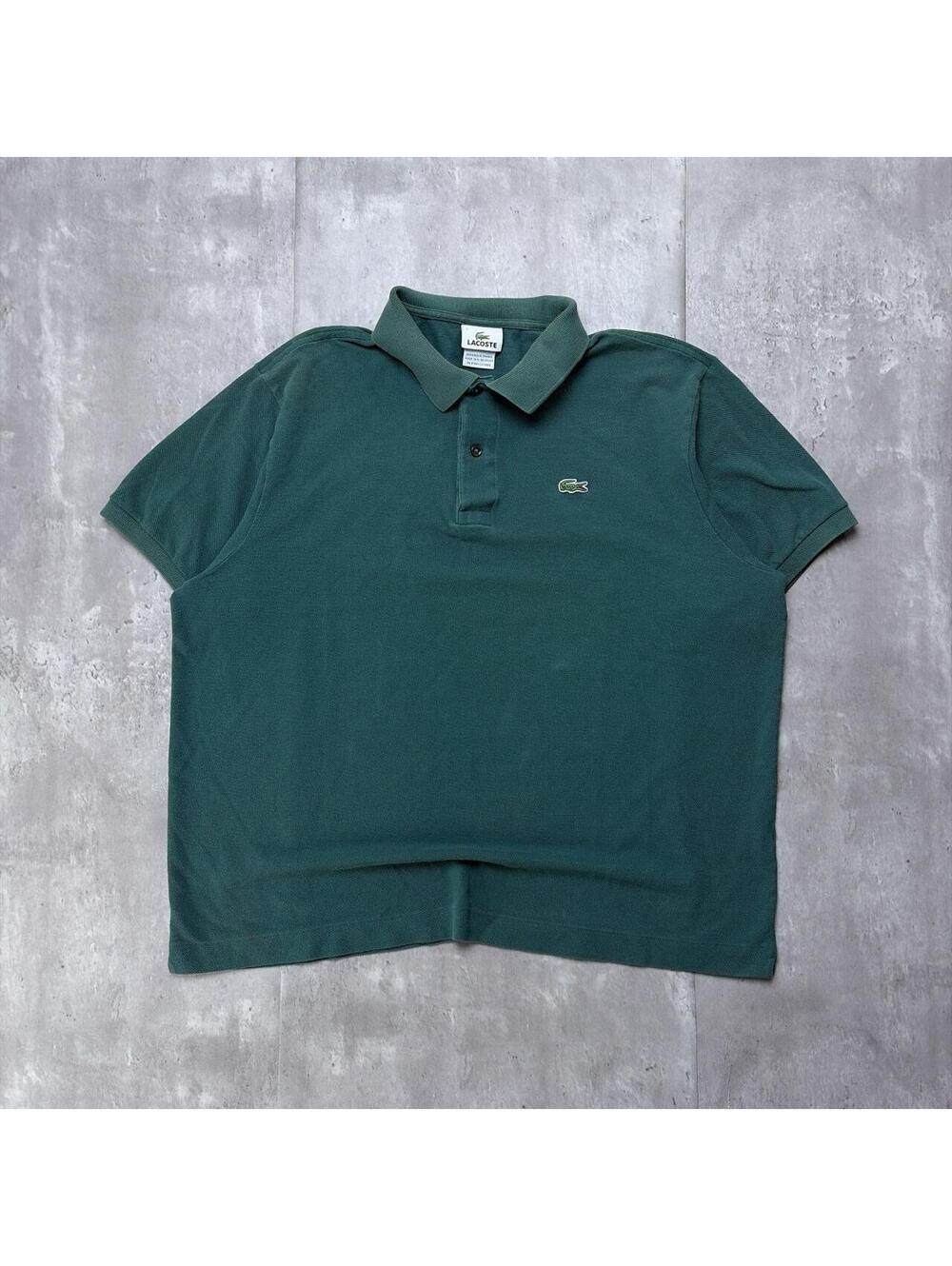 Y2K Green Lacoste Grunge Skater Polo Shirt